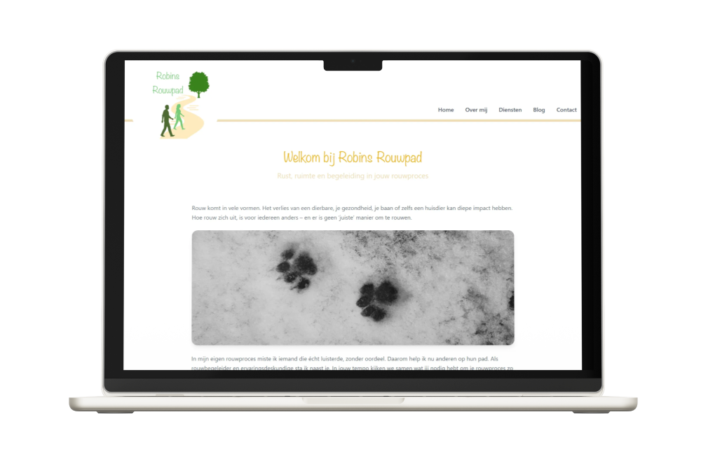 Website ontwikkeling Robins Rouwpad website mockup