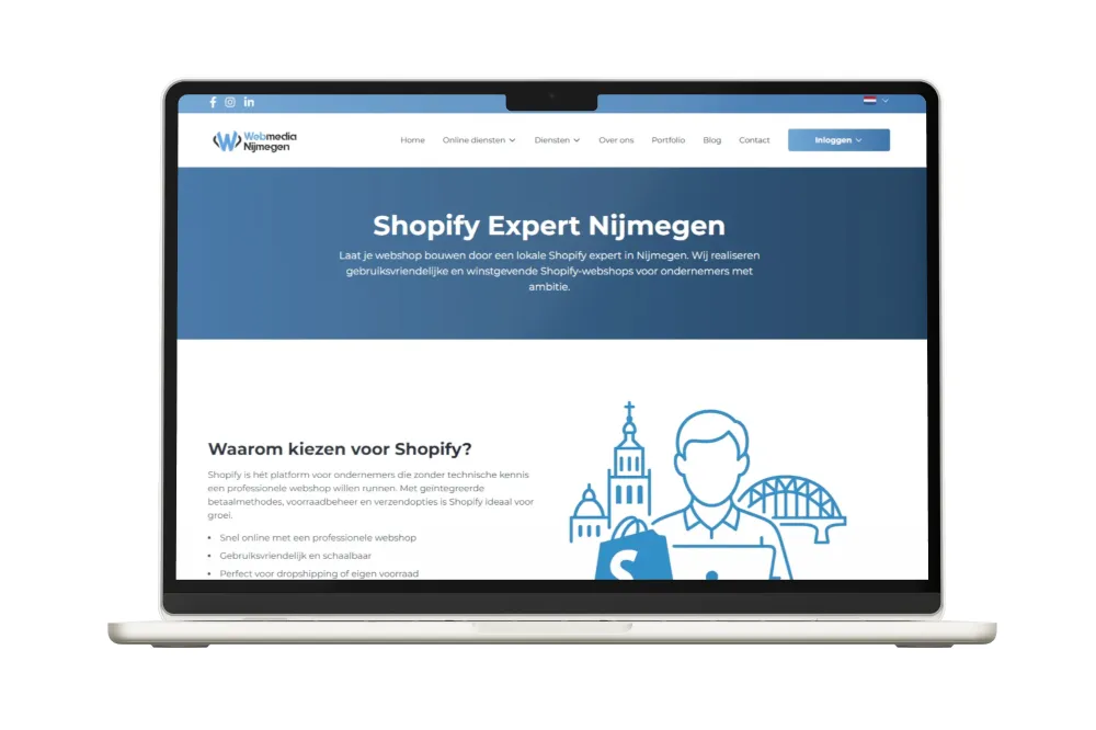 Shopify Expert Webmedia Nijmegen website mockup